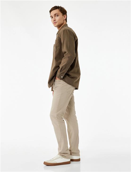 Koton K26 6Wam40063Hw 057 Bej Erkek Pamuk Dokuma Pantolon