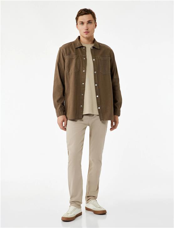 Koton K26 6Wam40063Hw 057 Bej Erkek Pamuk Dokuma Pantolon