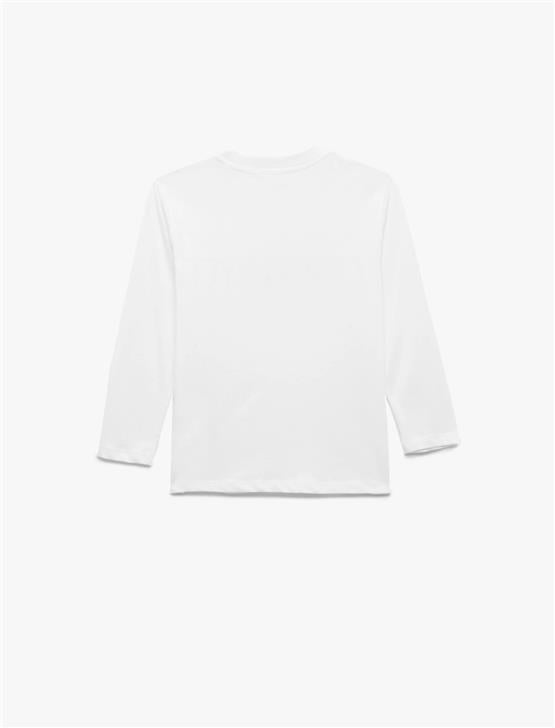 Koton K26 6Wkb10116Tk 000 Beyaz Erkek Çocuk Jersey Sweatshırt
