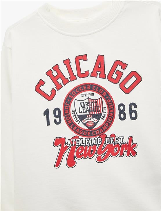 Koton K26 6Wkb10172Tk 010 Ekru Erkek Cocuk Pamuk Jersey Sweatshirt