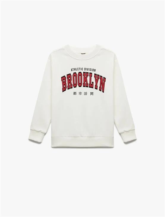 Koton K26 6Wkb10181Tk 010 Ekru Erkek Cocuk Pamuk Jersey Sweatshirt