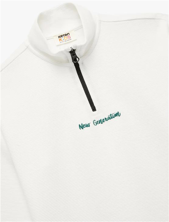 Koton K26 6Wkb10187Tk 010 Ekru Erkek Cocuk Pamuk Jersey Sweatshirt