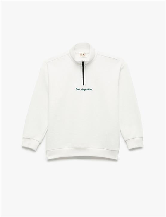 Koton K26 6Wkb10187Tk 010 Ekru Erkek Cocuk Pamuk Jersey Sweatshirt