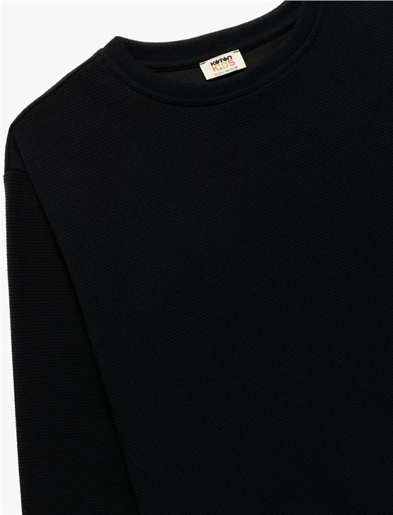 Koton K26 6Wkb10203Tk 704 Lacivert Erkek Cocuk Pamuk Jersey Sweatshirt