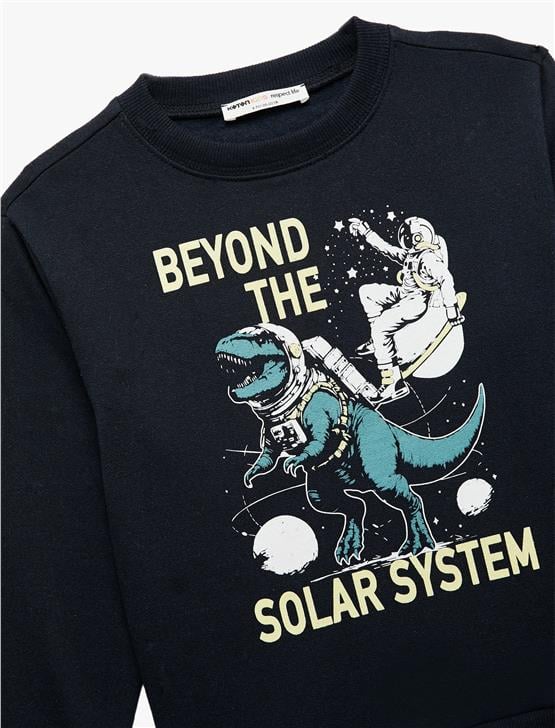 Koton K26 6Wkb10236Tk 704 Lacivert Erkek Cocuk Pamuk Jersey Sweatshirt