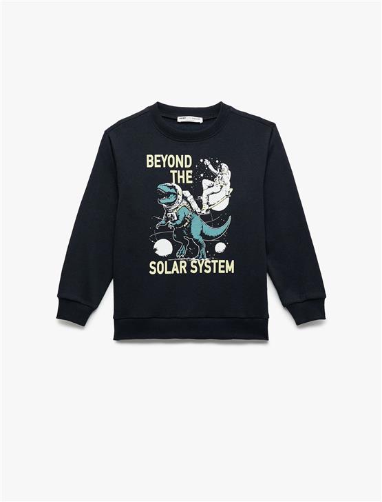 Koton K26 6Wkb10236Tk 704 Lacivert Erkek Cocuk Pamuk Jersey Sweatshirt