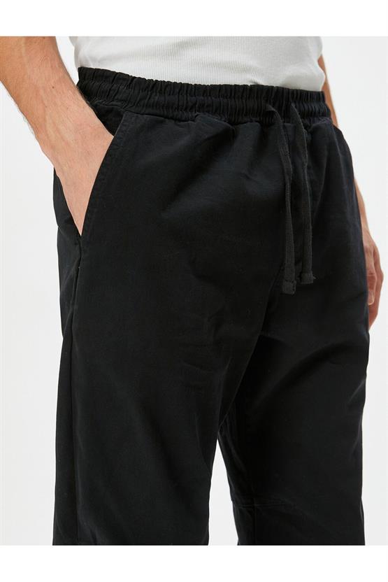 Koton 4Sam40013Hw 999 Siyah Erkek Pamuk Dokuma Pantolon