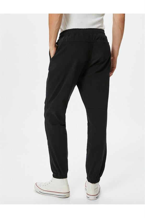 Koton 4Sam40013Hw 999 Siyah Erkek Pamuk Dokuma Pantolon