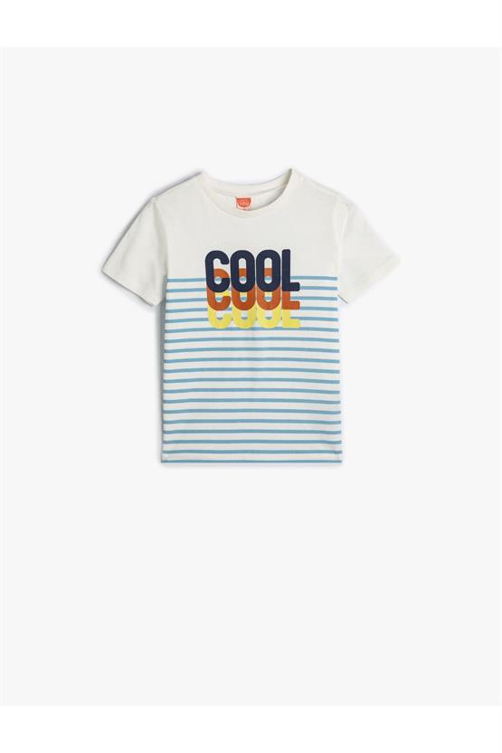 Koton 4Smb10168Tk 010 Ekru Erkek Bebek Pamuk Jersey Kısa Kollu T-Shirt
