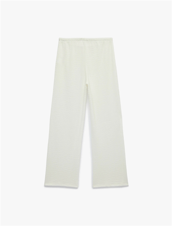 Koton Y26 6Sak40008Ek 010 Ekru Kadın Jersey Pantolon