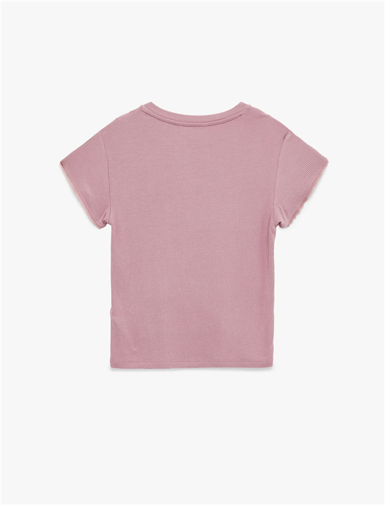 Koton Y26 6Sak50019Ek 276 Pembe Kadın Jersey Kısa Kol T-shirt