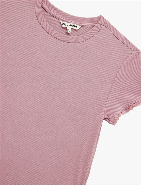 Koton Y26 6Sak50019Ek 276 Pembe Kadın Jersey Kısa Kol T-shirt