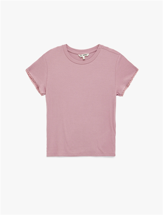 Koton Y26 6Sak50019Ek 276 Pembe Kadın Jersey Kısa Kol T-shirt