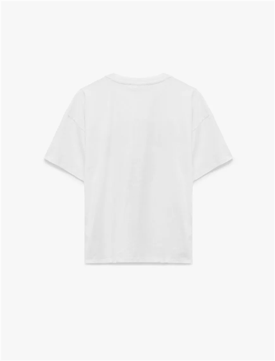 Koton Y26 6Sal10002Ik 010 Ekru Kadın Jersey Kısa Kol T-shirt