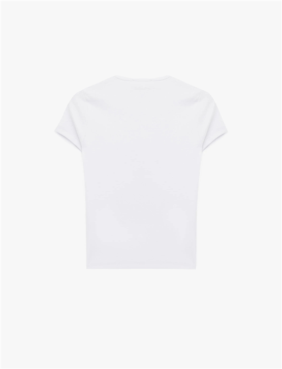 Koton Y26 6Sal10003Ik 010 Ekru Kadın Jersey Kısa Kol T-shirt