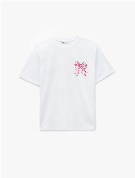 Koton Y26 6Sal10046Ik 010 Ekru Kadın Jersey Kısa Kol T-shirt