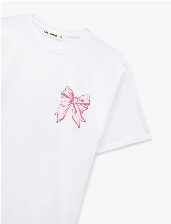 Koton Y26 6Sal10046Ik 010 Ekru Kadın Jersey Kısa Kol T-shirt