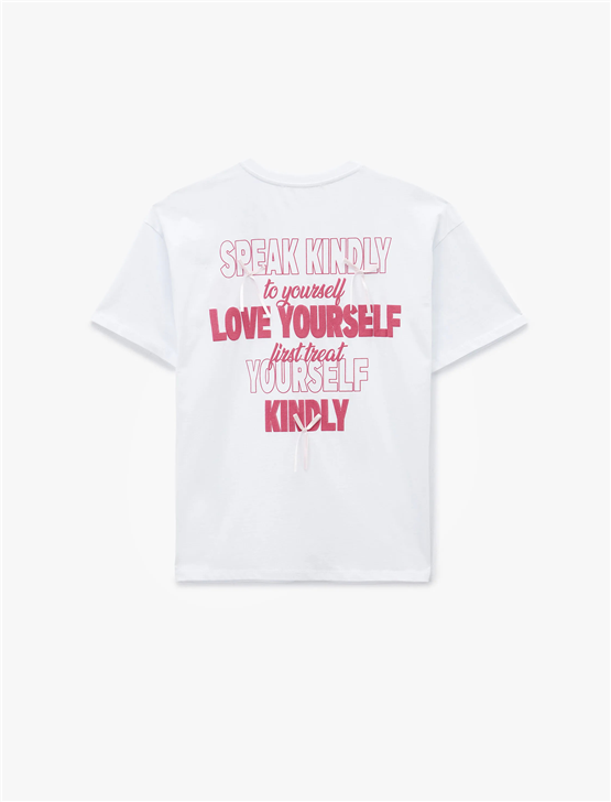 Koton Y26 6Sal10046Ik 010 Ekru Kadın Jersey Kısa Kol T-shirt