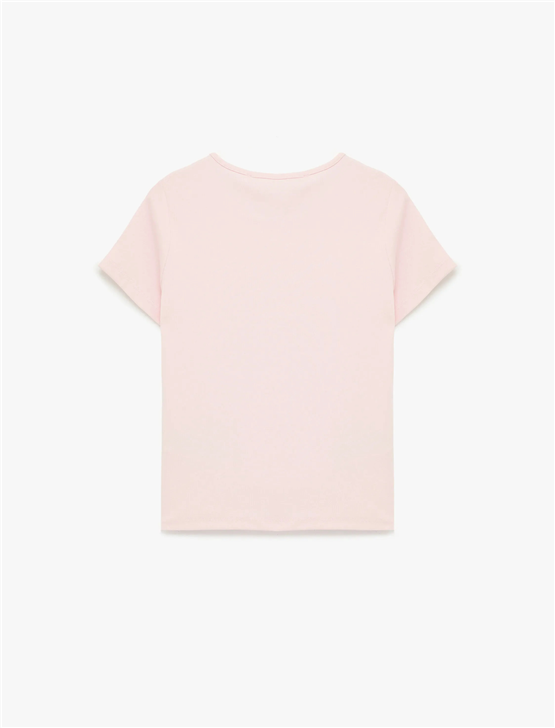 Koton Y26 6Sal10047Ik 252 Pembe Kadın Jersey Kısa Kol T-shirt