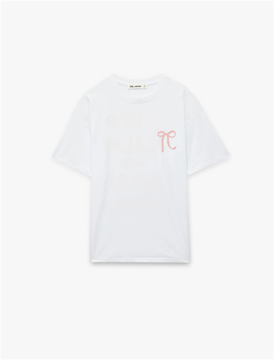 Koton Y26 6Sal10056Ik 010 Ekru Kadın Jersey Kısa Kol T-shirt