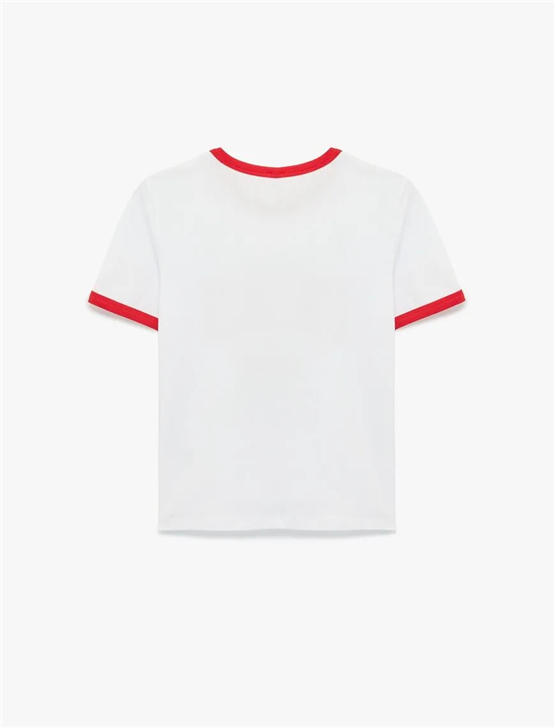 Koton Y26 6Sal10057Ik 010 Ekru Kadın Jersey Kısa Kol T-shirt