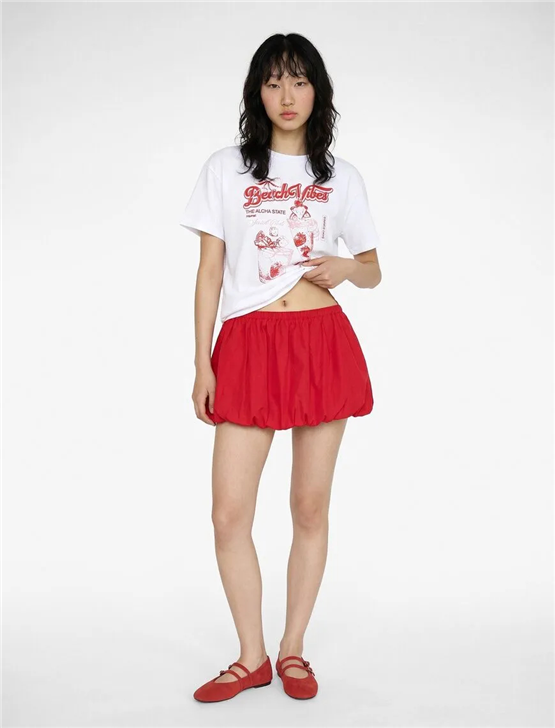 Koton Y26 6Sal10061Ik 010 Ekru Kadın Jersey Kısa Kol T-shirt