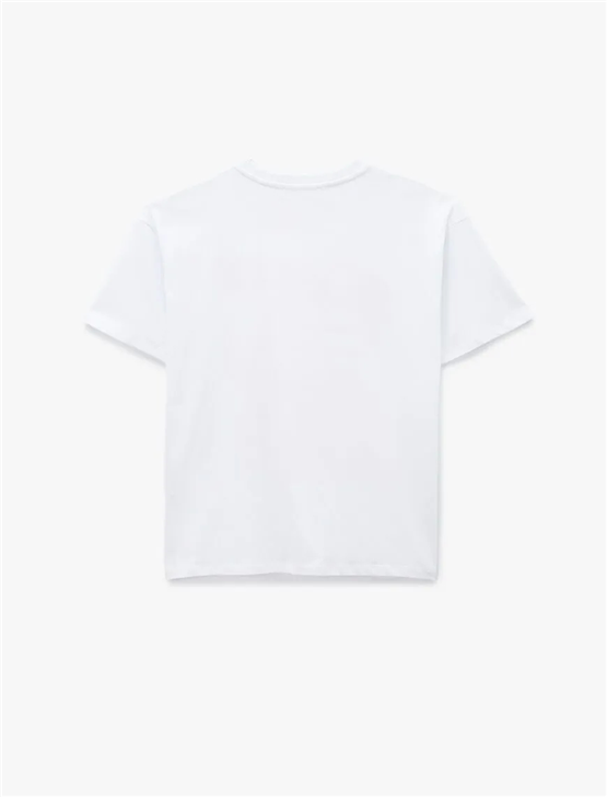 Koton Y26 6Sal10061Ik 010 Ekru Kadın Jersey Kısa Kol T-shirt