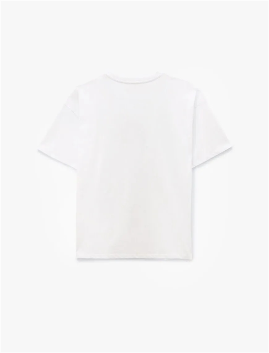 Koton Y26 6Sal10063Ik 010 Ekru Kadın Jersey Kısa Kol T-shirt