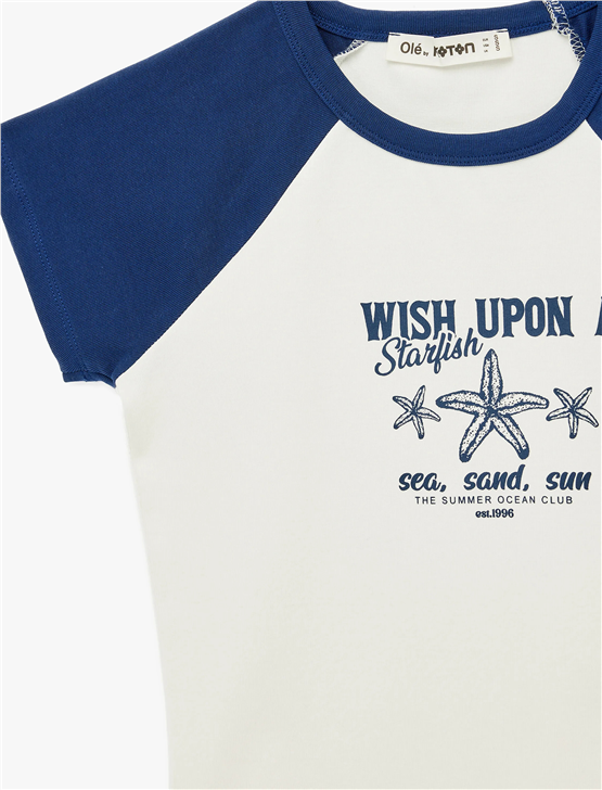 Koton Y26 6Sal10064Ik 010 Ekru Kadın Jersey Kısa Kol T-shirt