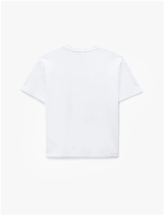Koton Y26 6Sal10065Ik 010 Ekru Kadın Jersey Kısa Kol T-shirt