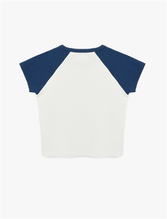 Koton Y26 6Sal10070Ik 010 Ekru Kadın Jersey Kısa Kol T-shirt