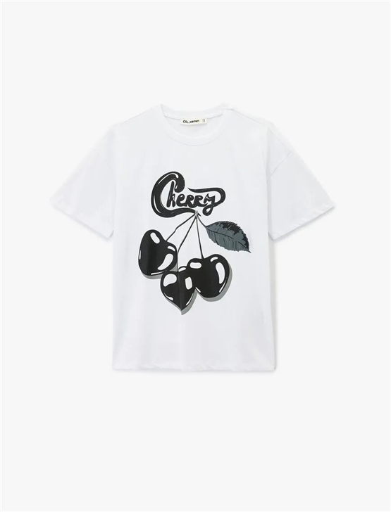 Koton Y26 6Sal10075Ik 010 Ekru Kadın Jersey Kısa Kol T-shirt