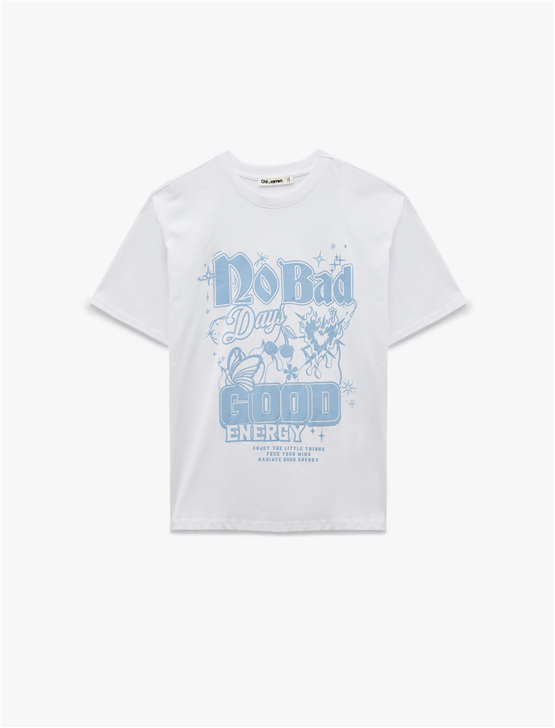Koton Y26 6Sal10077Ik 010 Ekru Kadın Jersey Kısa Kol T-shirt