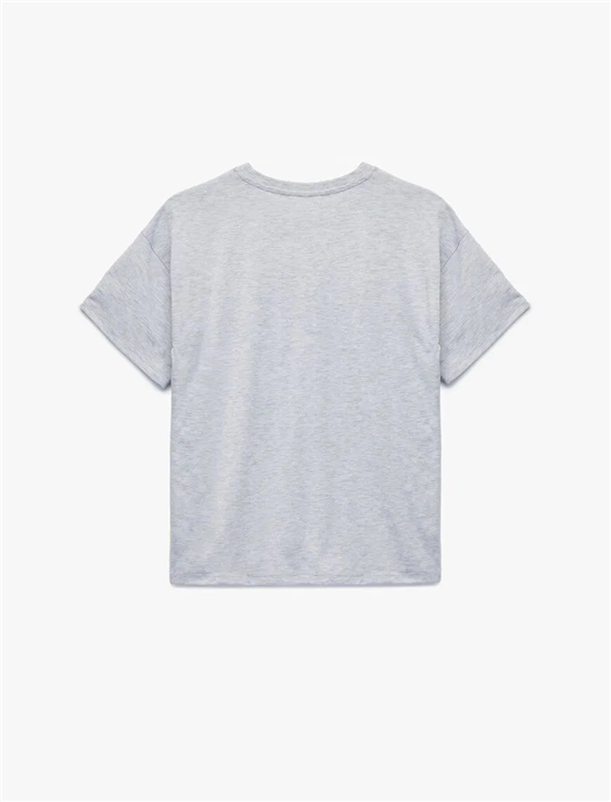 Koton Y26 6Sal10082Ik Krm Karmelanj Kadın Jersey Kısa Kol T-shirt