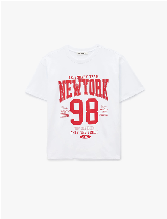 Koton Y26 6Sal10084Ik 010 Ekru Kadın Jersey Kısa Kol T-shirt