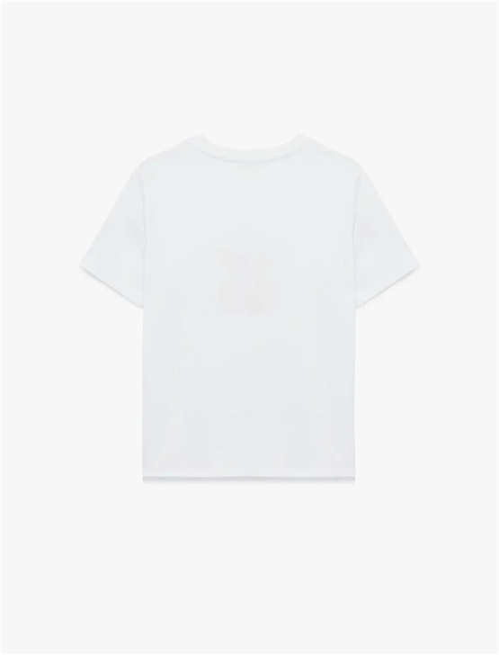 Koton Y26 6Sal10085Ik 010 Ekru Kadın Jersey Kısa Kol T-shirt