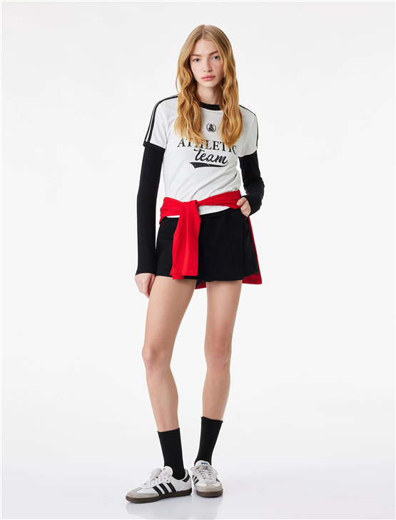 Koton Y26 6Sal10090Ik 010 Ekru Kadın Jersey Kısa Kol T-shirt