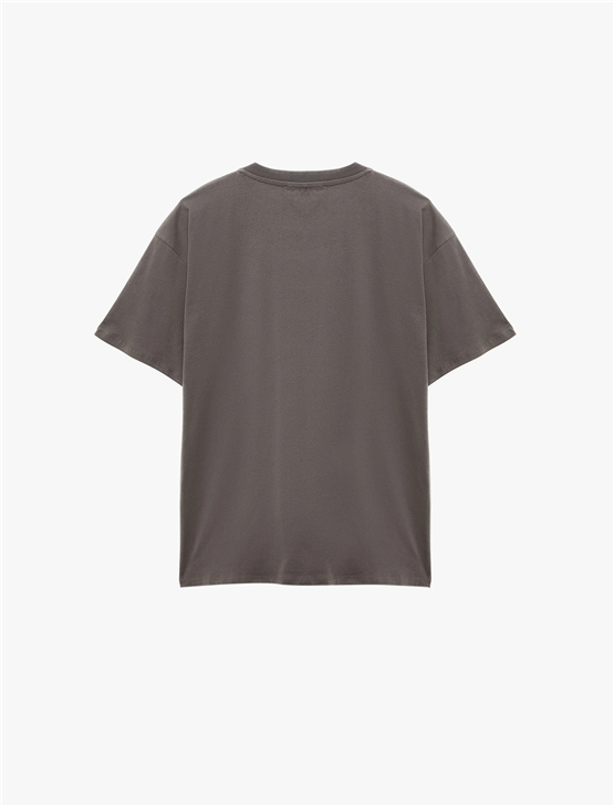 Koton Y26 6Sal10094Ik 926 Antrasıt Kadın Jersey Kısa Kol T-shirt