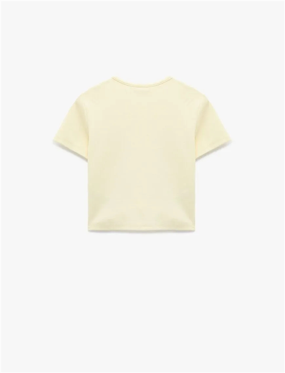 Koton Y26 6Sal10103Ik 153 Sarı Kadın Jersey Kısa Kol T-shirt