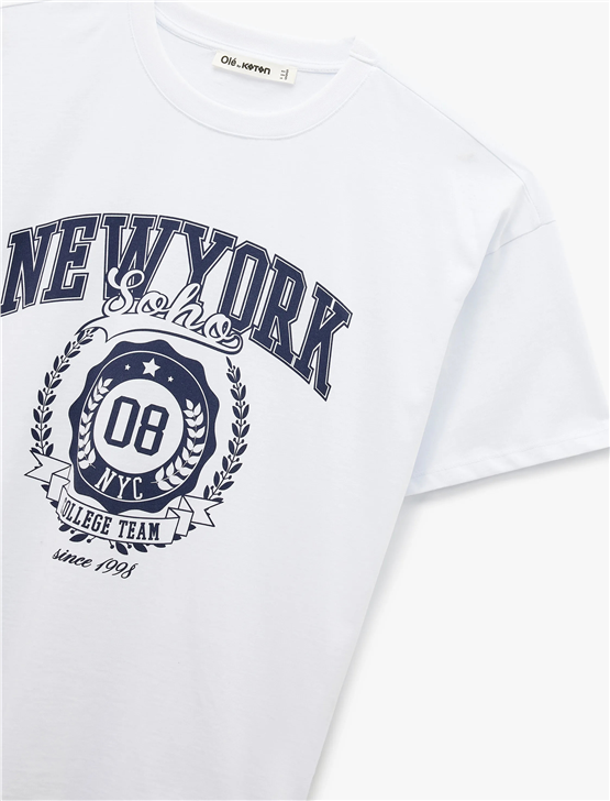Koton Y26 6Sal10112Ik 010 Ekru Kadın Jersey Kısa Kol T-shirt