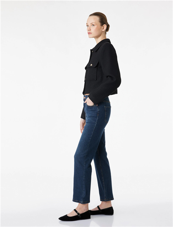 Koton Y26 6Sal40013Md Drk Koyu İndigo Kadın Denim Pantolon