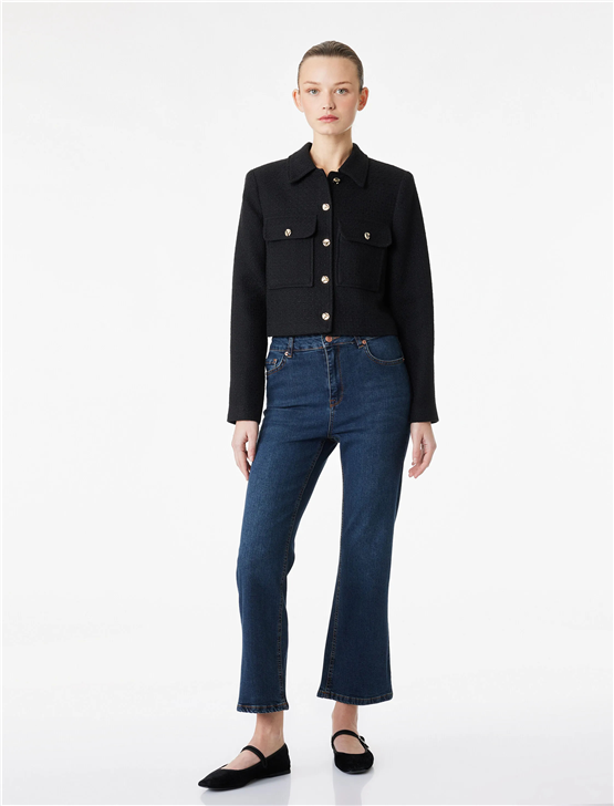 Koton Y26 6Sal40013Md Drk Koyu İndigo Kadın Denim Pantolon