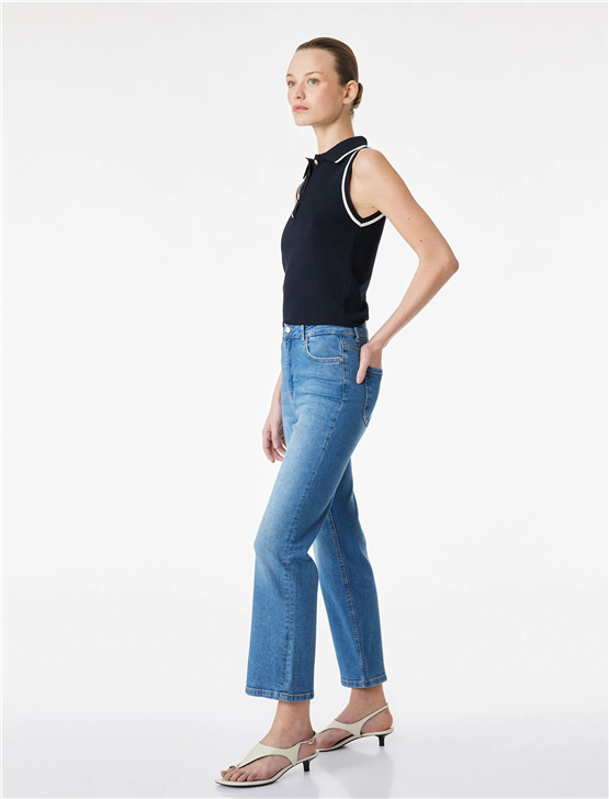 Koton Y26 6Sal40013Md Mıd Orta İndigo Kadın Denim Pantolon