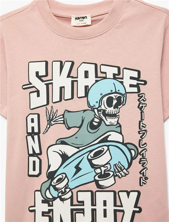 Koton Y26 6Skb10046Tk 265 Pembe Erkek Çocuk Jersey Kısa Kol T-Shirt
