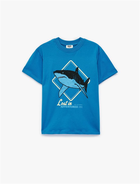 Koton Y26 6Skb10067Tk 704 Lacivert Erkek Çocuk Jersey Kısa Kol T-Shirt