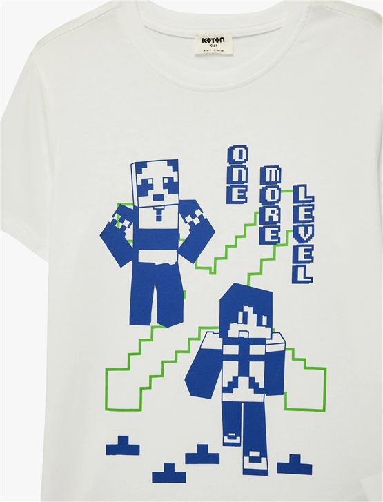 Koton Y26 6Skb10096Tk 000 Beyaz Erkek Çocuk Jersey Kısa Kol T-Shirt