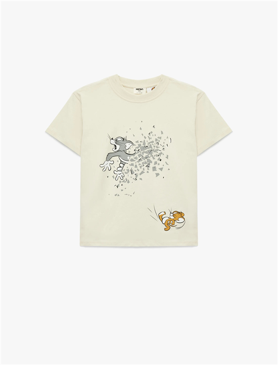 Koton Y26 6Skb10100Tk 010 Ekru Erkek Çocuk Jersey Kısa Kol T-Shirt
