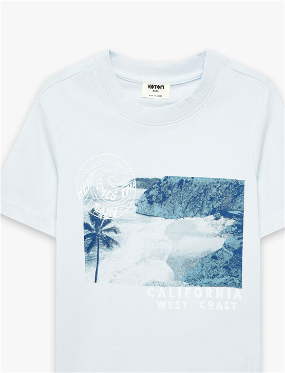 Koton Y26 6Skb10103Tk 611 Mavi Erkek Çocuk Jersey Kısa Kol T-Shirt