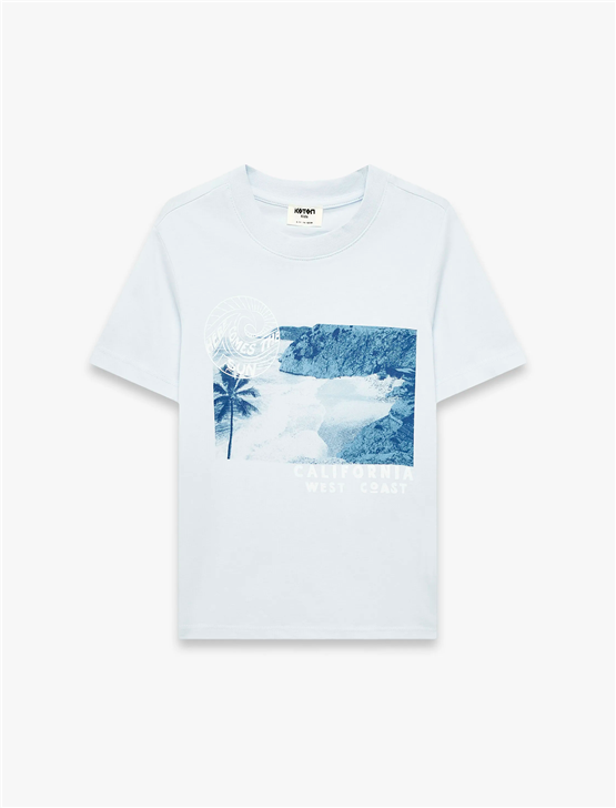 Koton Y26 6Skb10103Tk 611 Mavi Erkek Çocuk Jersey Kısa Kol T-Shirt