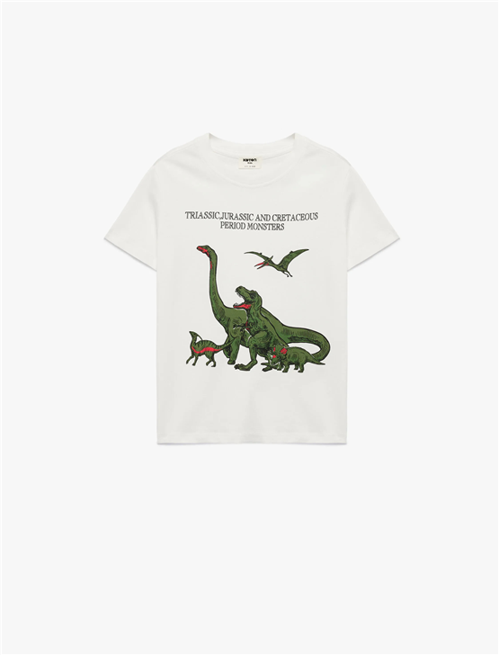 Koton Y26 6Skb10172Tk 010 Ekru Erkek Çocuk Jersey Kısa Kol T-Shirt